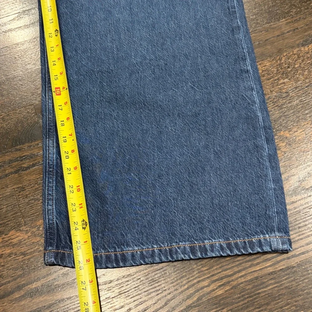 Abercrombie & Fitch Wide Leg Jeans Women‎ 31 12 Blue High Rise Crop Denim 35x26